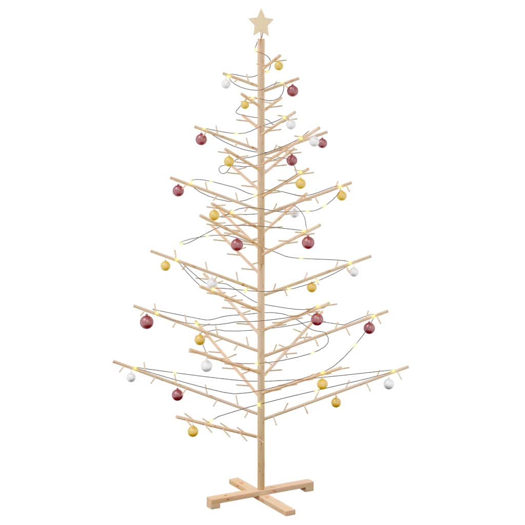 Holz Weihnachtsbaum mit Ständer Natur 210 cm Massivholz Kiefer