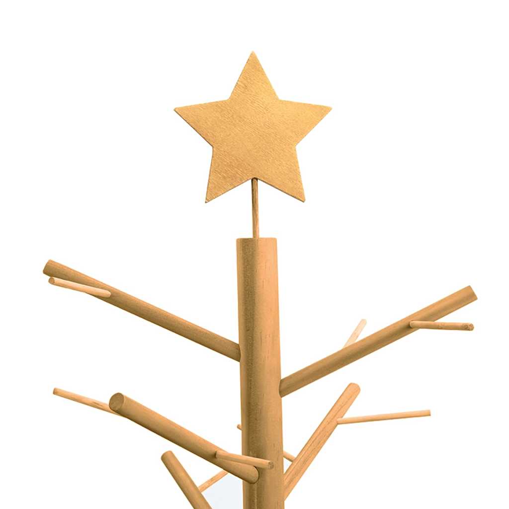 Holz Weihnachtsbaum mit Ständer Braun 150 cm Massivholz Kiefer