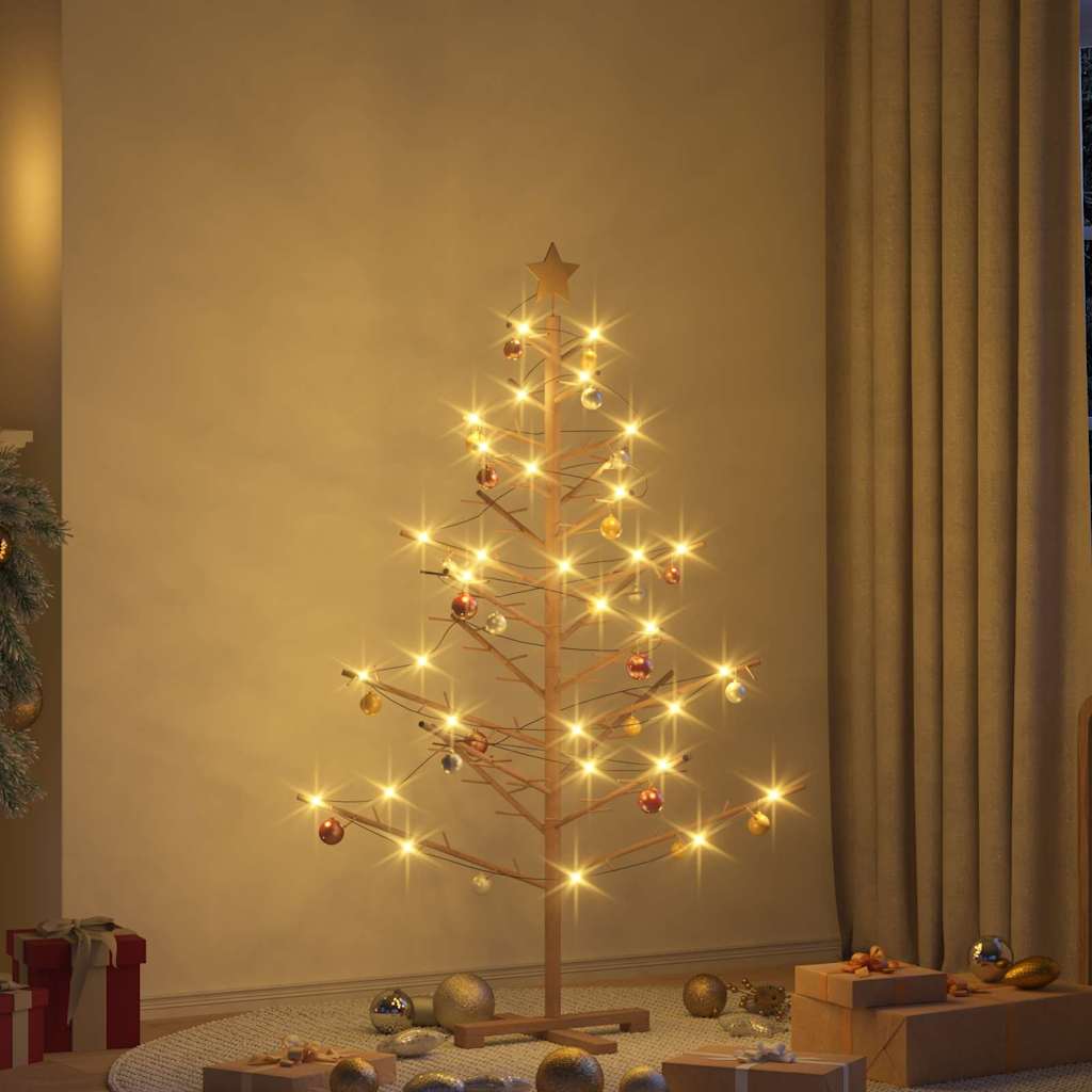 Holz Weihnachtsbaum mit Ständer Braun 150 cm Massivholz Kiefer