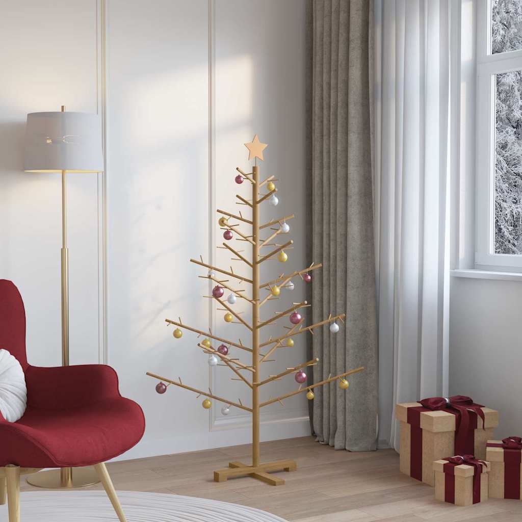 Holz Weihnachtsbaum mit Ständer Braun 150 cm Massivholz Kiefer